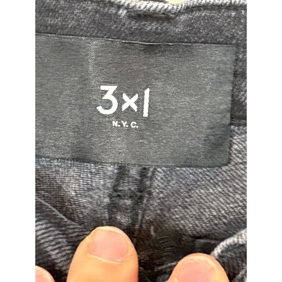 3 x 1 womens 25 High Rise Cora Straight leg Raw Hem Cropped Jeans Dark Grey - Picture 4 of 8